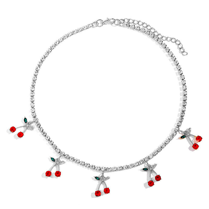 Diamond cherry necklace