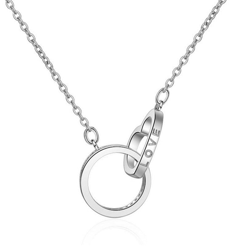 Two Ring Diamond Necklace