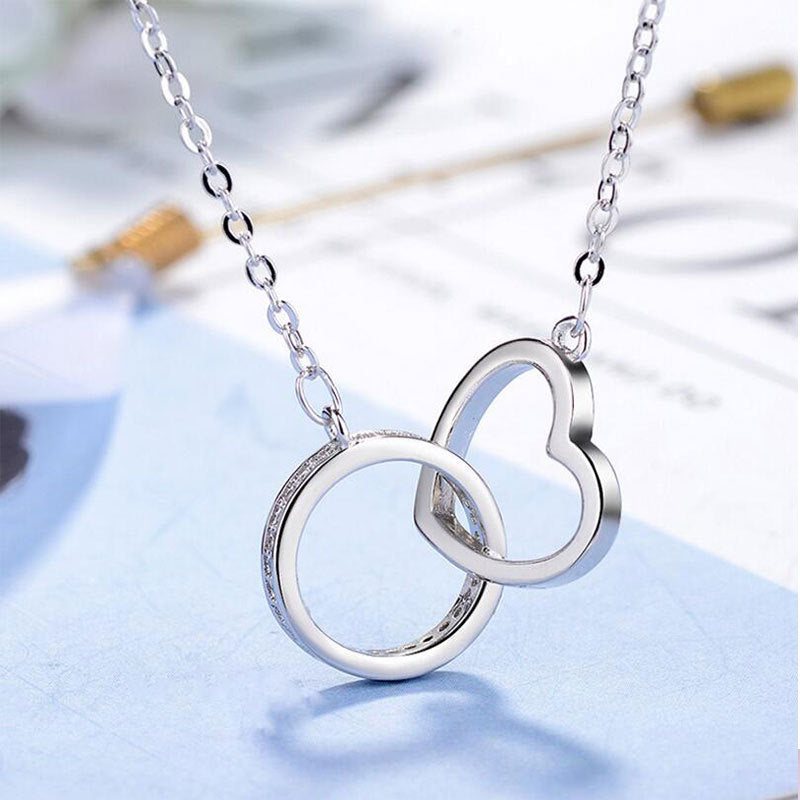 Two Ring Diamond Necklace