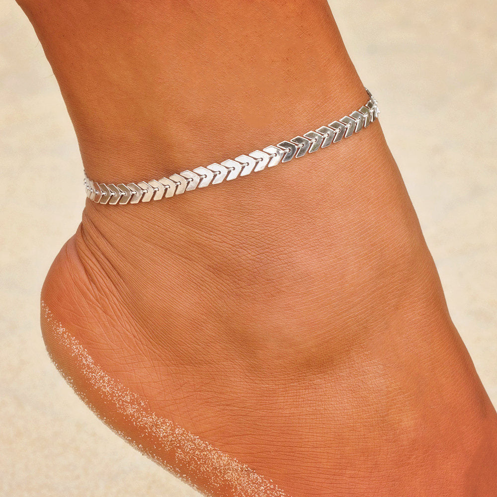 Punk Metal Chain Beach Anklet