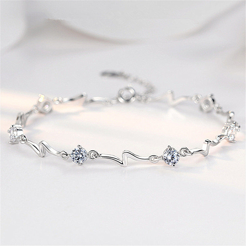 Electric Blue: Crystal & Diamond Lightning Bracelet