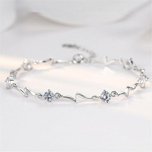 Electric Blue: Crystal & Diamond Lightning Bracelet