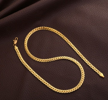 Men's Necklace: Gold-Tone Snake Chain