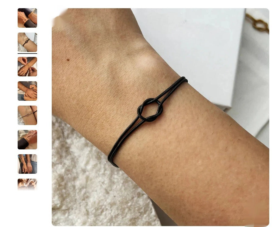 Twist Heart Knot Bracelet: Elegant & Chic Snake Bone Design