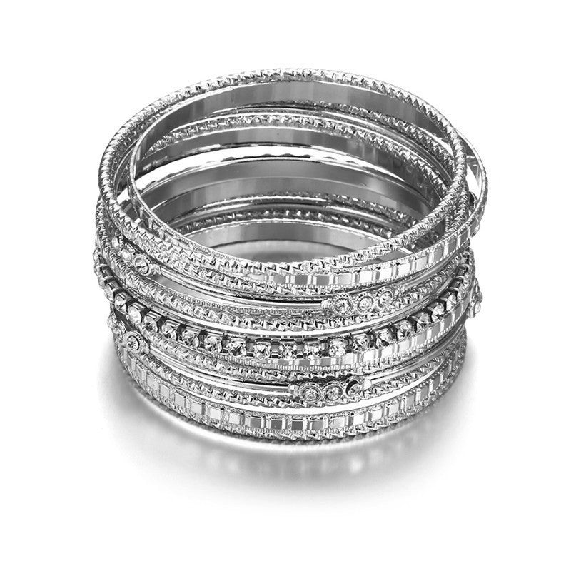 Multilayer Diamond Alloy Bracelet