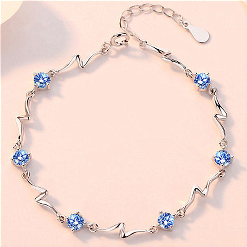 Electric Blue: Crystal & Diamond Lightning Bracelet