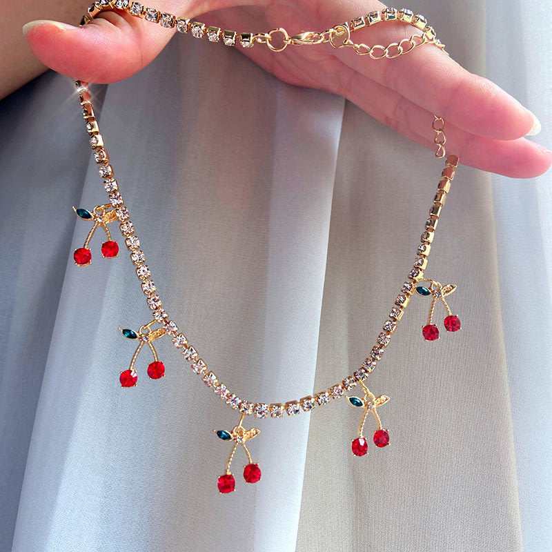 Diamond cherry necklace