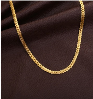 Men's Necklace: Gold-Tone Snake Chain