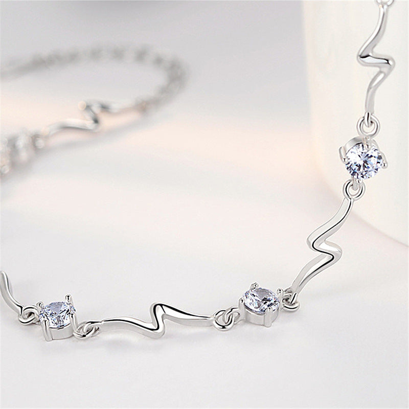 Electric Blue: Crystal & Diamond Lightning Bracelet