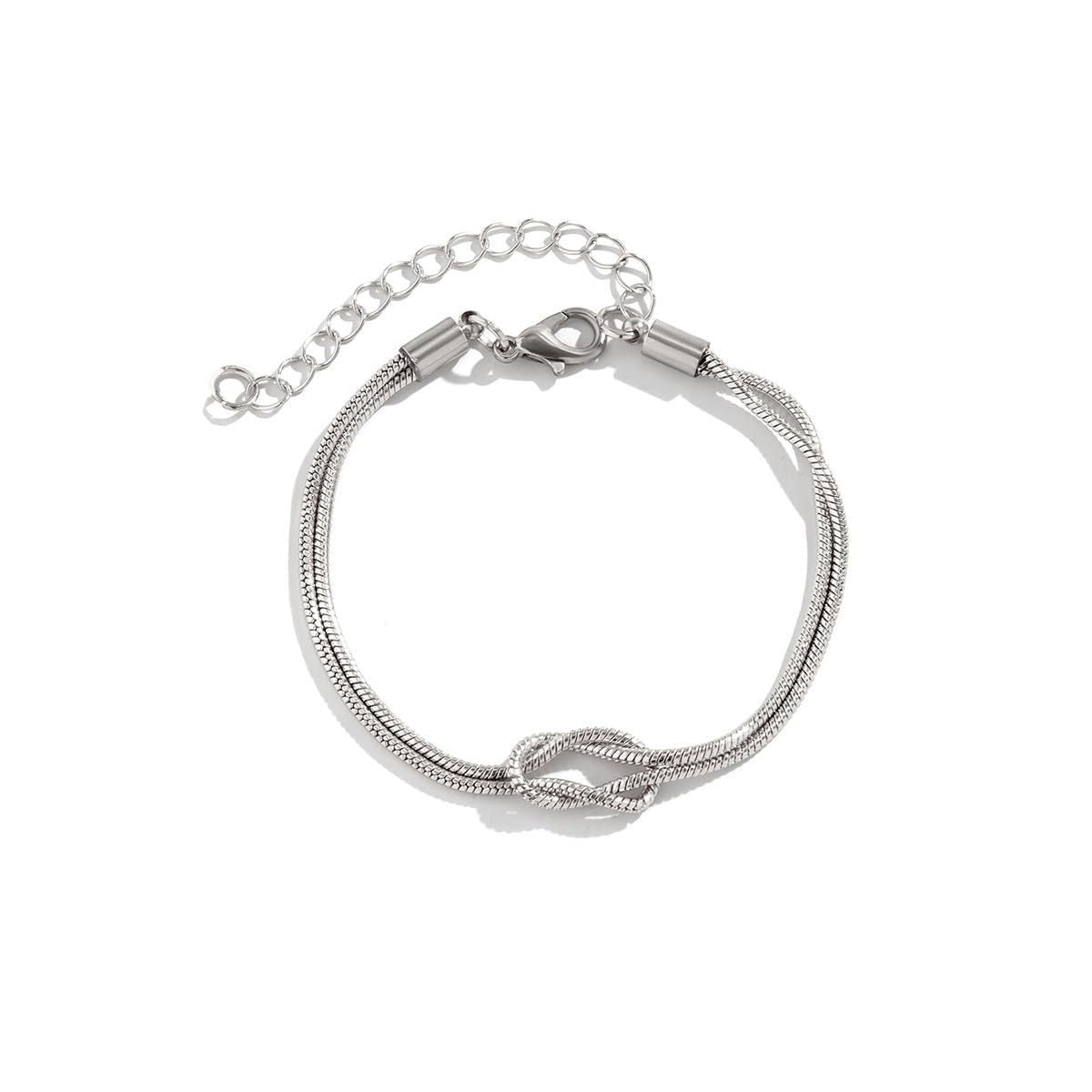 Twist Heart Knot Bracelet: Elegant & Chic Snake Bone Design