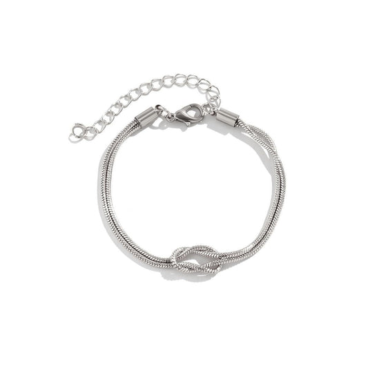 Twist Heart Knot Bracelet: Elegant & Chic Snake Bone Design